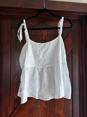 Old Navy White Tie-Shoulder Peplum Cami